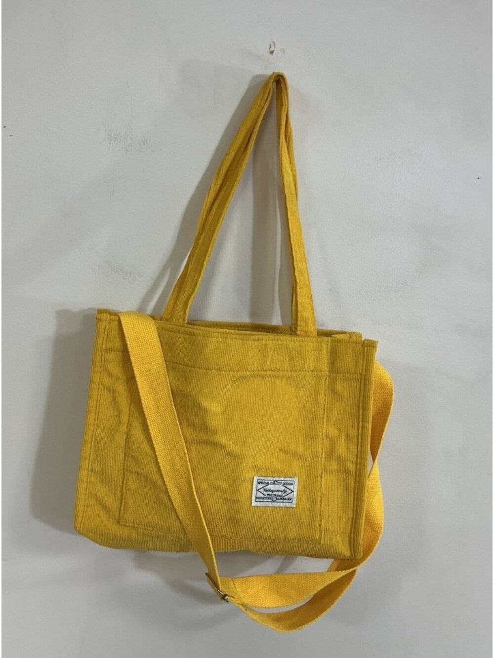 Letu Design Yellow Corduroy Tote Bag Purse
